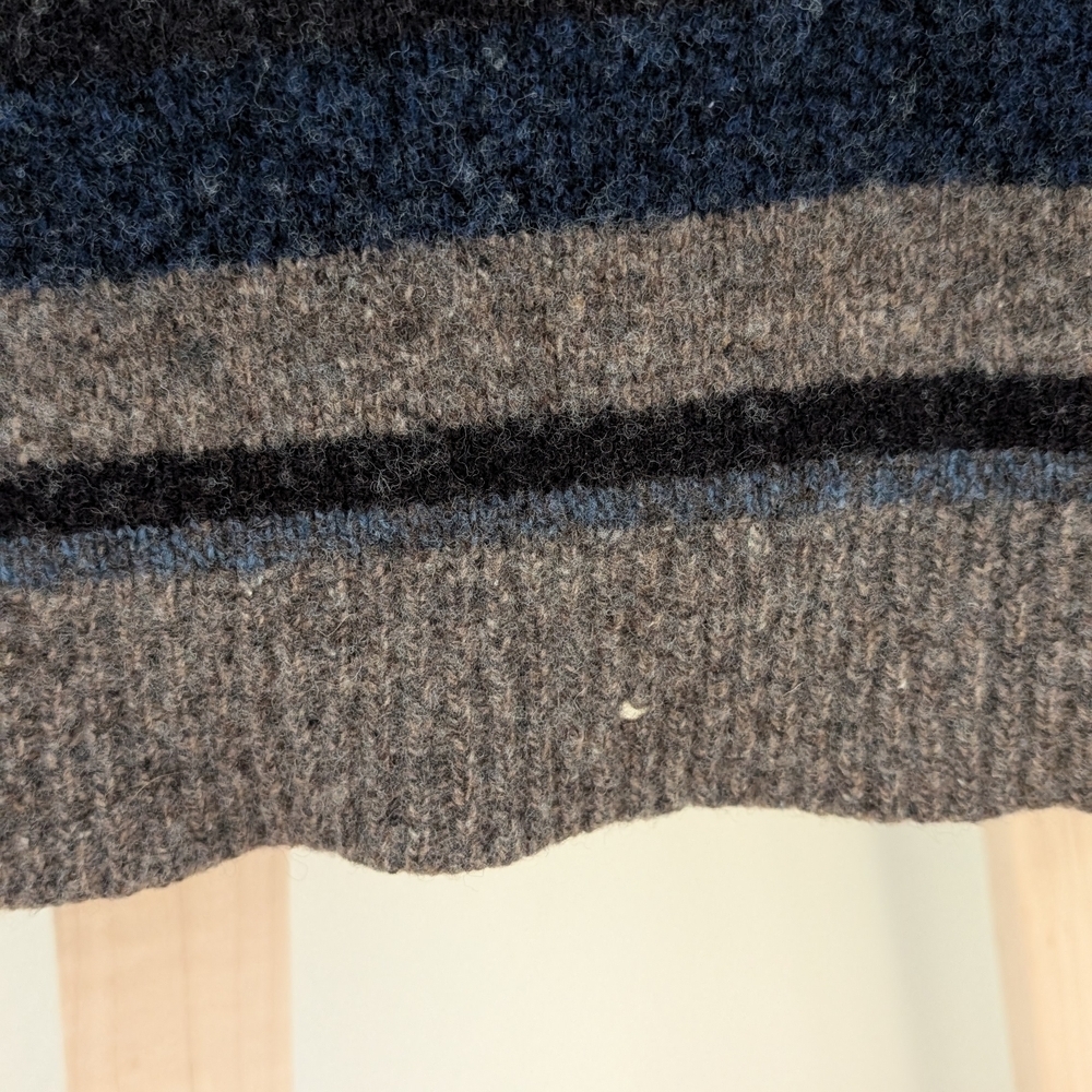 Vintage 90's Striped Textured Wool Crewneck Sweater In Oatmeal Tan - Picture 12 of 15